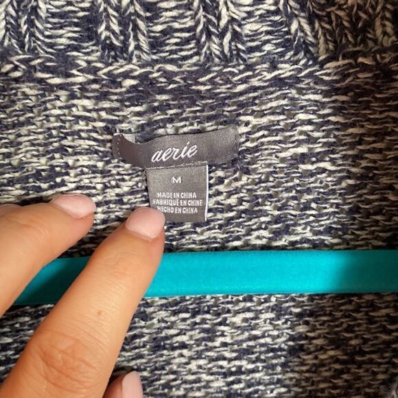 Aerie-blue and white open cardigan with fringe- Size medium - Picture 5 of 13